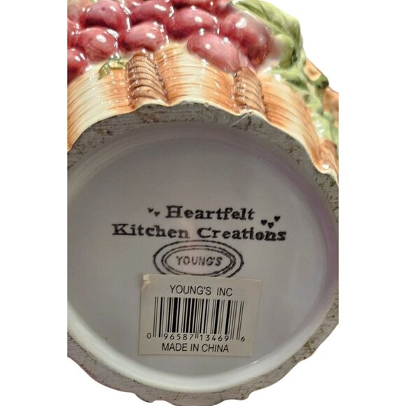 Tea Pot Kitchen Creations Ceramic Grapes Basket & Green Teapot Candle Holder - Picture 4 of 16